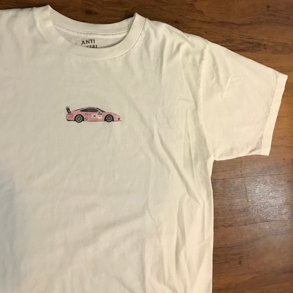 Anti Social Social Club T Shirt Pink Porche Car L - Picture 1 of 5